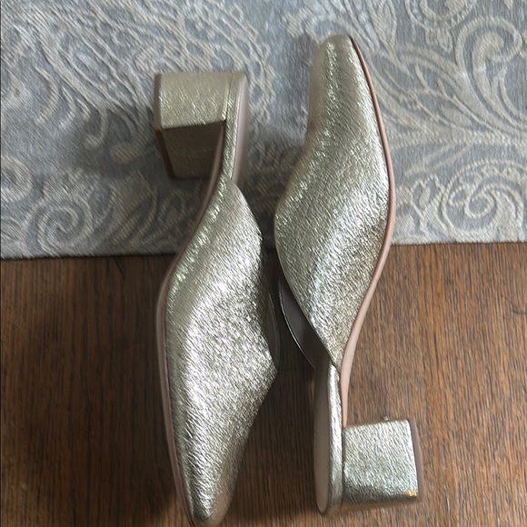 Loeffler Randall Gold Metallic Mules with Pointed Toe - Picture 2 of 6